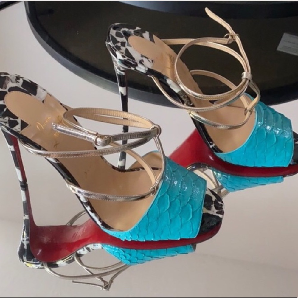 Christian Louboutin Leather-Trimmed Python 39.5 - image 5